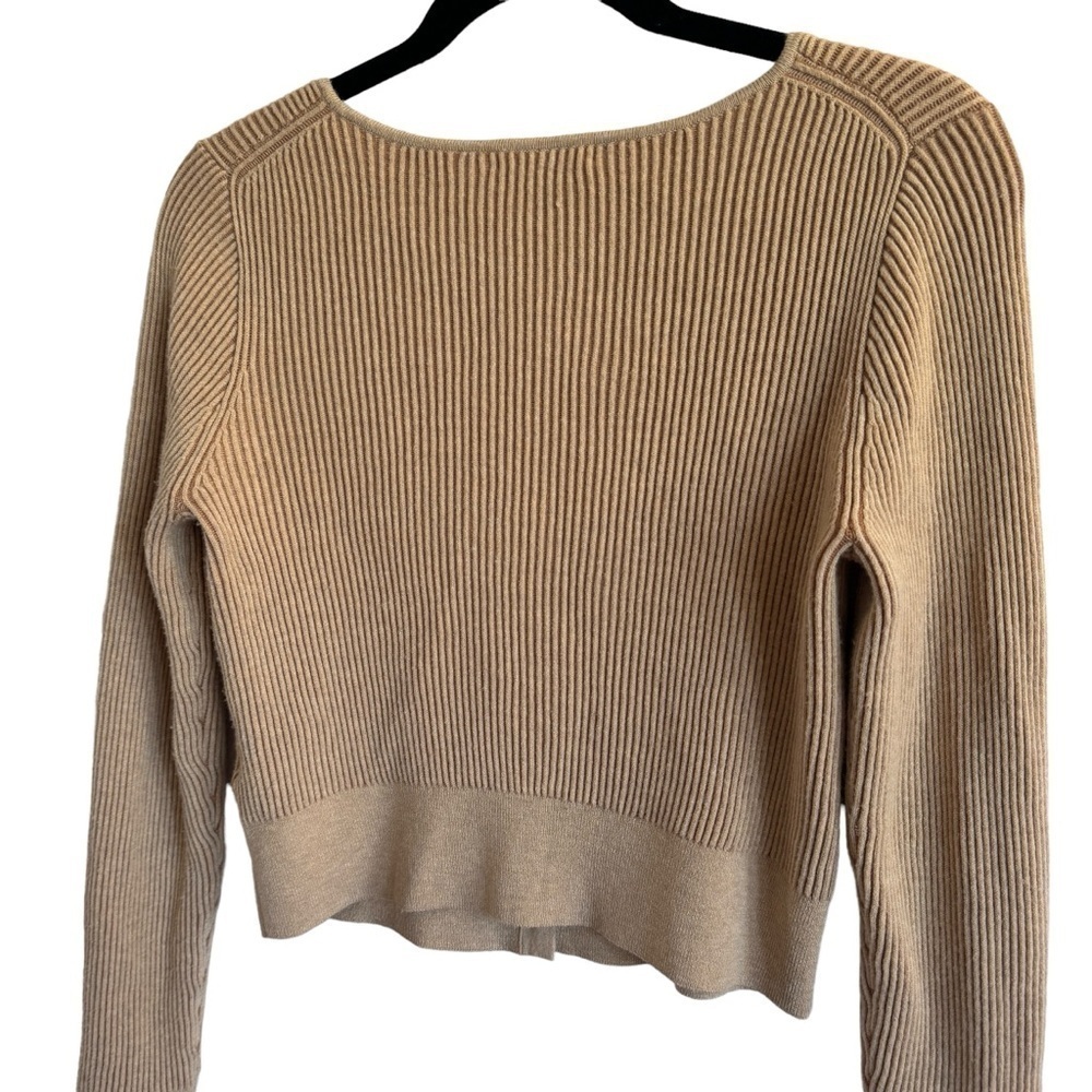 J.Crew Scoopneck Stretch Cardigan Top, Tan, Size S - Picture 7 of 8